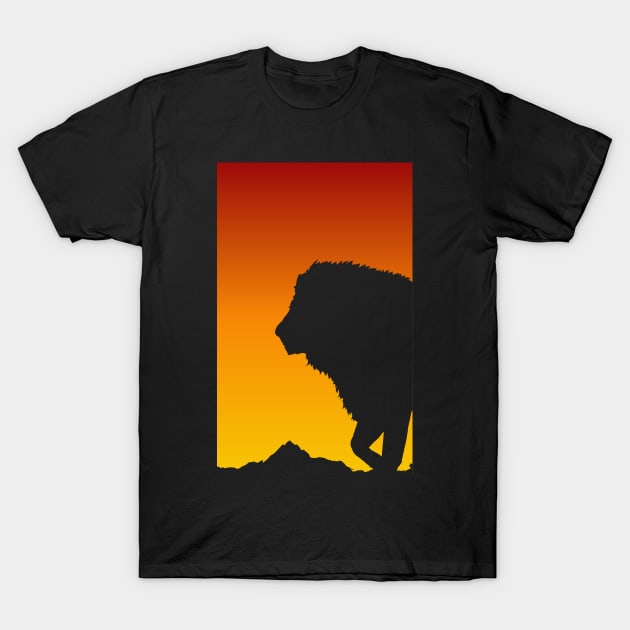 Sunset Lion Design - King of the Jungle Big Cat Lion Art Lion Lover T-Shirt by ballhard